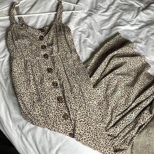Cheetah Print Midi Dress - Size Small